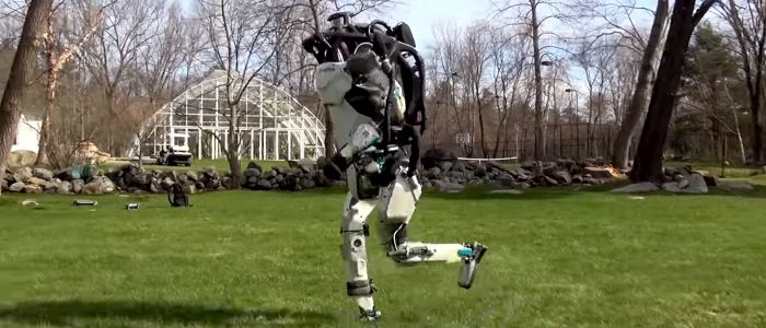 Робот від Бостон Дайнемікса відправився на пробіжку в саду