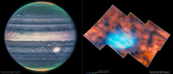 Джеймс Вебб спостерігає загадкові структури над великою червоною плямою Юпітера